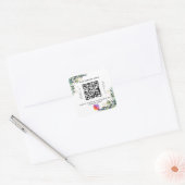 Eucalyptus business name qr code instagram square sticker (Envelope)