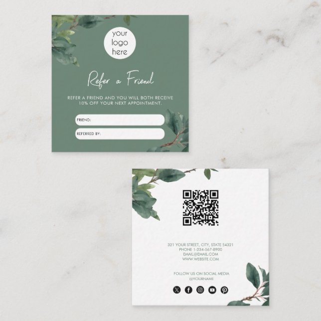 Eucalyptus Business Refer A Friend Referral Card (Front/Back)
