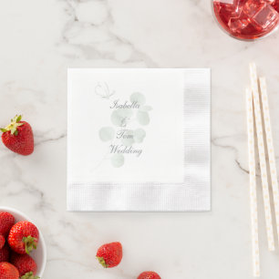 Eucalyptus & Butterfly Botanical Wedding Party Napkin