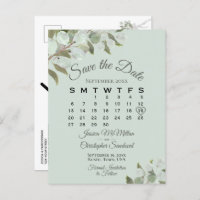Eucalyptus Calendar Mint Wedding Save the Date