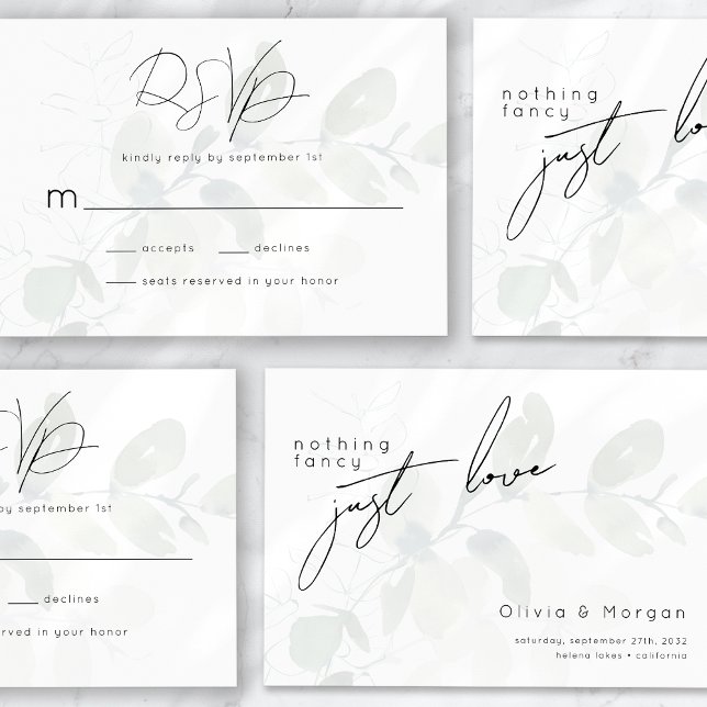 Eucalyptus Calligraphy Script Wedding RSVP Card (Creator Uploaded)