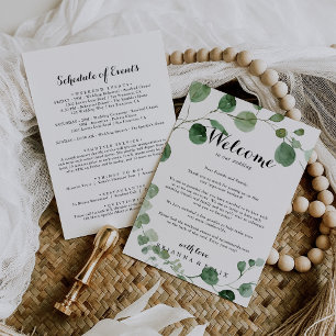 Eucalyptus Calligraphy Wedding Welcome Letter