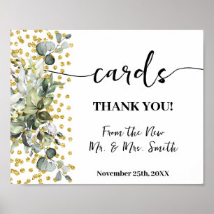 Eucalyptus Cards Bridal Shower Wedding Reception Poster