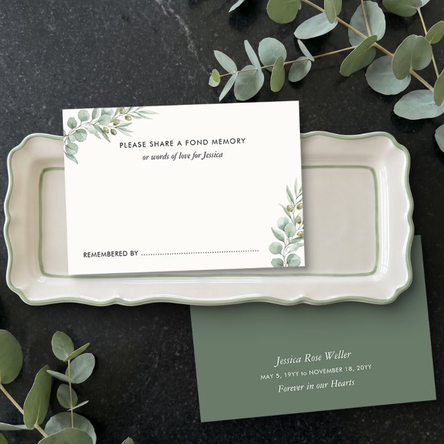 Eucalyptus Celebration of Life Share a Memory Card (Share a Memory cards from the Eucalyptus Celebration of Life collection by Darling & May)