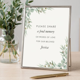 Eucalyptus Celebration of Life Share a Memory Poster