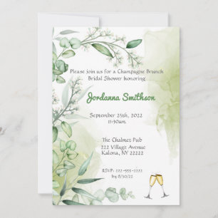 Eucalyptus Champagne Brunch Bridal Shower invite