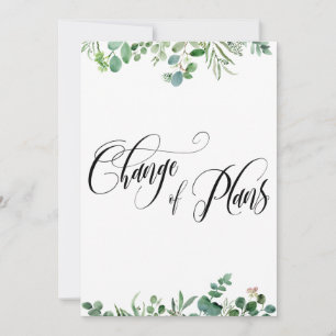 Eucalyptus Change of Plans 3 Postponed Wedding Invitation