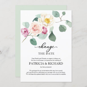 Eucalyptus Change Of Plans Wedding Postponement Invitation
