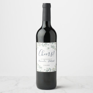 Eucalyptus Cheers to the Wedding Wine Label