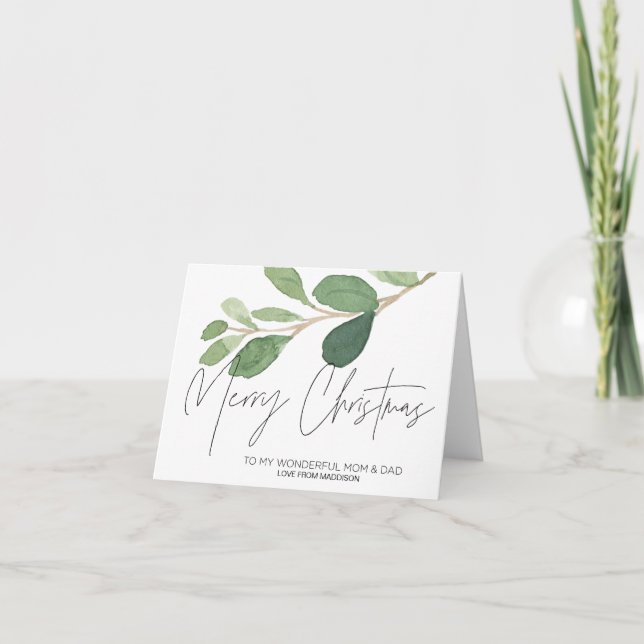 Eucalyptus Christmas Card for Mom and Dad (Front)