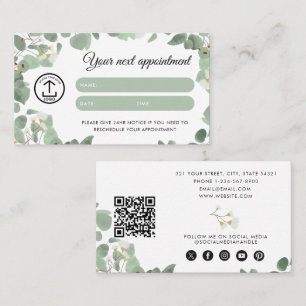 Eucalyptus Client Appointment Card Logo QR Code