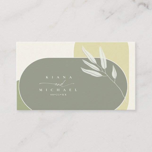 Eucalyptus Colour Tones Wedding Green2 ID901 Enclosure Card (Front)