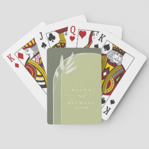 Eucalyptus Colour Tones Wedding Green ID901  Playing Cards
