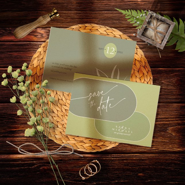 Eucalyptus Colour Tones Wedding V3 Green ID901 Save The Date (Creator Uploaded)