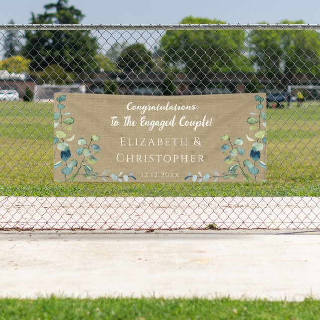 Eucalyptus Congratulations Engagement Banner (Insitu)