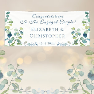 Eucalyptus Congratulations Engagement Party Banner