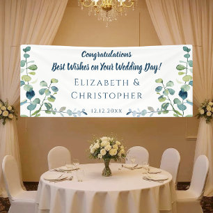 Eucalyptus Congratulations Married Wedding Banner