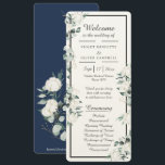 Eucalyptus Cotton | Felt Ecru Flat Program Programme<br><div class="desc">This eucalyptus cotton felt ecru flat program is perfect for your modern wedding. This design features eucalyptus greenery with white cotton fluffs on an off white and navy background and black calligraphy script with a black border in a modern classic traditional layout. Please feel free to reach out to us...</div>