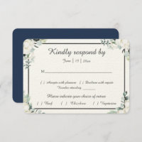 Eucalyptus Cotton | Felt Ecru Wedding RSVP Card