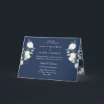 Eucalyptus Cotton | Navy Modern Folded Wedding Programme<br><div class="desc">This eucalyptus cotton navy modern folded wedding program is perfect for your modern wedding. This design features eucalyptus greenery with white cotton fluffs on a dark navy blue background and white calligraphy script in a modern classic traditional layout. Please feel free to reach out to us with any questions about...</div>