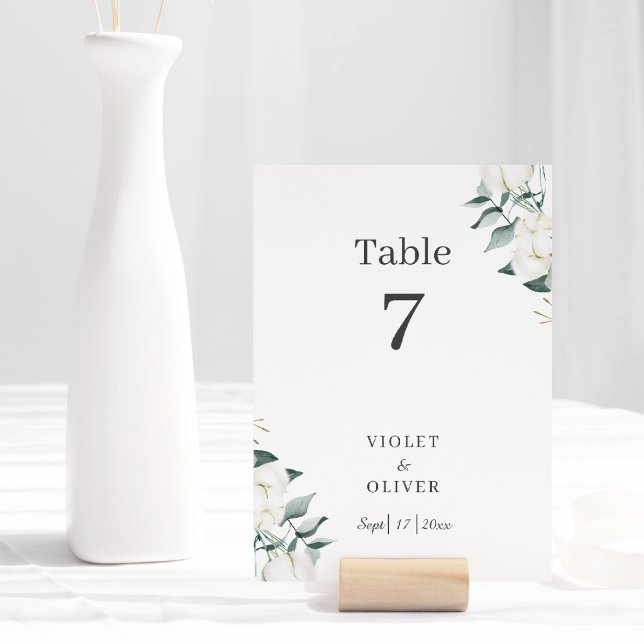 Eucalyptus Cotton | White Modern v2 Table Number (Creator Uploaded)