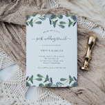 Eucalyptus Crest Green Leaves Post Wedding Brunch Invitation<br><div class="desc">These simple and trendy post-wedding brunch invitations feature green watercolor eucalyptus leaves on a clean white background with modern handwritten script. Perfect for an after wedding reception or newlywed luncheon.</div>