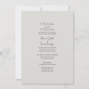 Eucalyptus Cross Beige Church Wedding  Invitation
