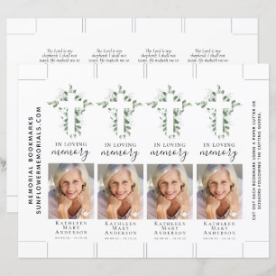 Eucalyptus Cross Photo Memorial Bookmark