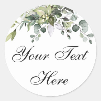 Eucalyptus Custom Text  Classic Round Sticker