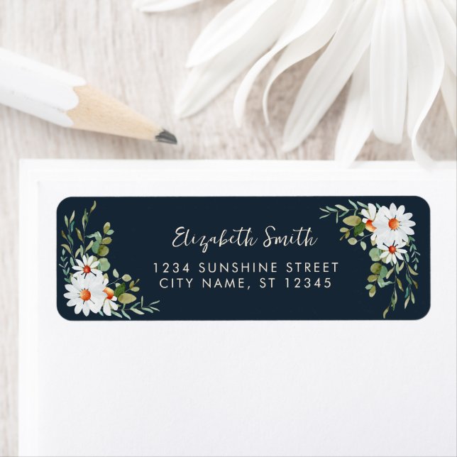 Eucalyptus & Daisy Baby Shower Return Address  (Insitu)