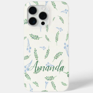 Eucalyptus & Dandelions Botanical Pattern iPhone 15 Pro Max Case