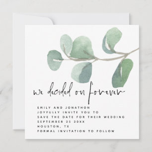 Eucalyptus Decided on Forever Save the Date Card
