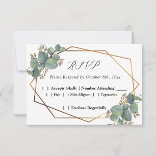 Eucalyptus diagonal frame RSVP Card