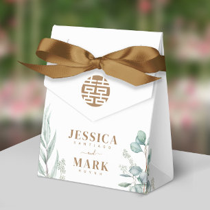 Eucalyptus Double Happiness Wedding Favour Box