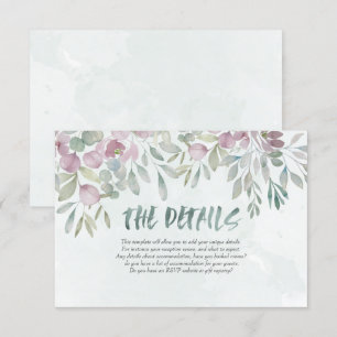 Eucalyptus dusty blue watercolor Greenery Enclosure Card