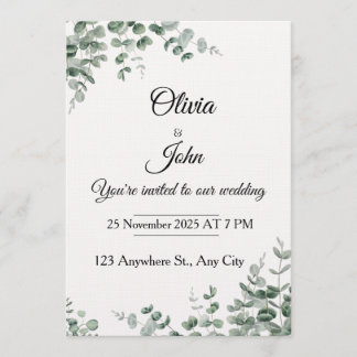 Eucalyptus Elegance Wedding Invitation