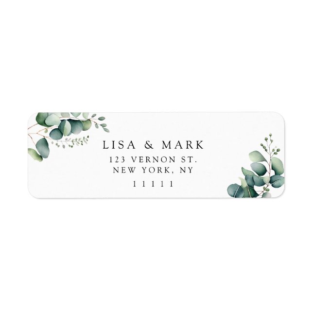 Eucalyptus Elegant Greenery Return Address Label  (Front)
