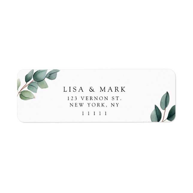 Eucalyptus Elegant Greenery Return Address Label  (Front)