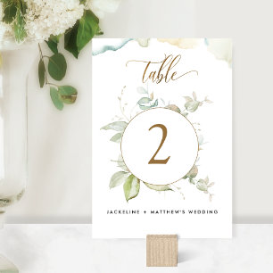 Eucalyptus Elegant Greenery Wedding, Table Number