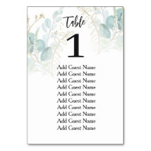 Eucalyptus Elegant Wedding Seating Chart