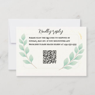 Eucalyptus Embrace QR RSVP Card