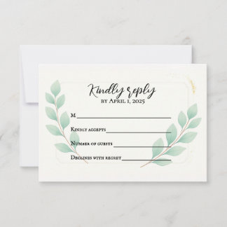 Eucalyptus Embrace Traditional RSVP Card