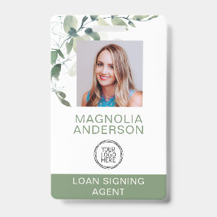 Eucalyptus Employee Photo Logo Barcode Name ID Badge