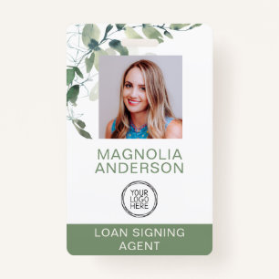 Eucalyptus Employee Photo Logo Barcode Name ID Badge