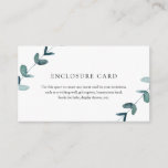 Eucalyptus Enclosure Card<br><div class="desc">Use this space to custom create any insert card for your invitation such as a gift registry,  wishing well,  honeymoon fund,  books for baby,  display shower,  etc. Featuring watercolor silver dollar eucalyptus leaves and branches.</div>