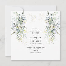 Eucalyptus Engagement Dinner Invitation