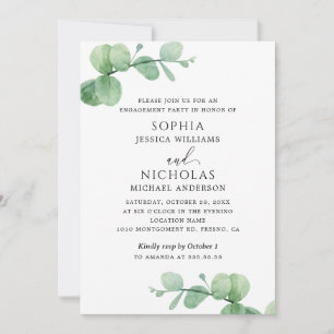 Eucalyptus Engagement Party   Outdoor Greenery Invitation