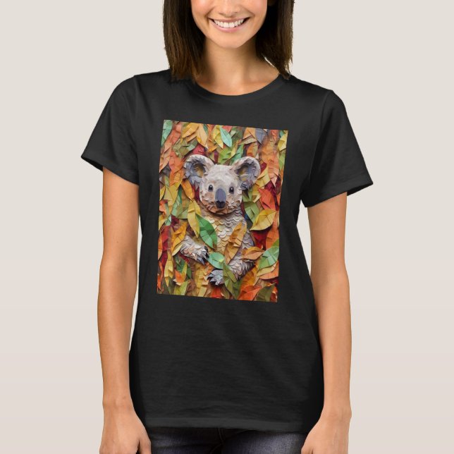 Eucalyptus Enigma An Op Art Koala Experience T-Shirt (Front)
