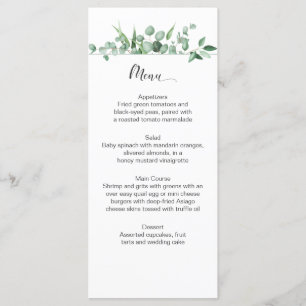 Eucalyptus Envy Menu Cards