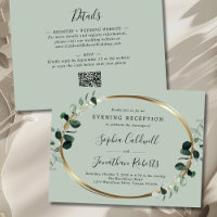 Eucalyptus Evening Wedding Reception Invitation